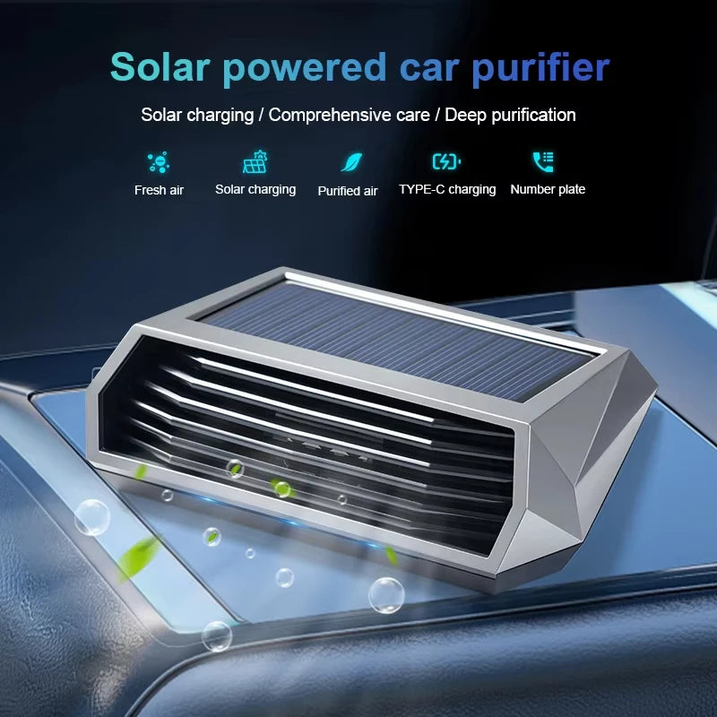 1pc Solar Purifier Automatic Operation Air Purifier With Vibration Sensor Can Significantly Improve The Air Inside The Car I Car Mobile World