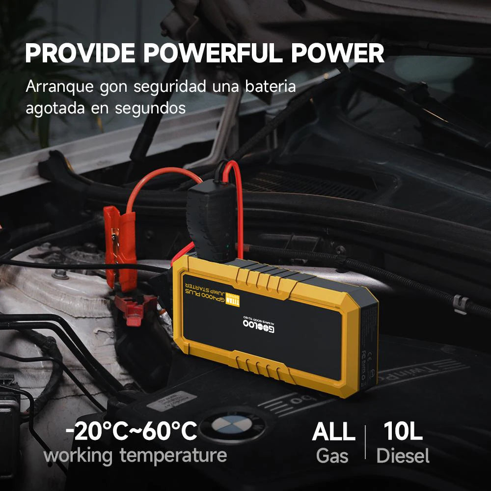 Gooloo GP4000 PLUS Jump Starter 4000A Portable Car Battery Jumper Starter FIT for Gas Engines Up to 10.0L Diesel Vehicles Emergency Battery Booster Pack
