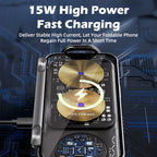 Vyvylabs Car Phone Holder 15W Wireless Charger Auto Clamping 360° Rotating Air Vent Mount for Foldable Phones Tablet Accessories