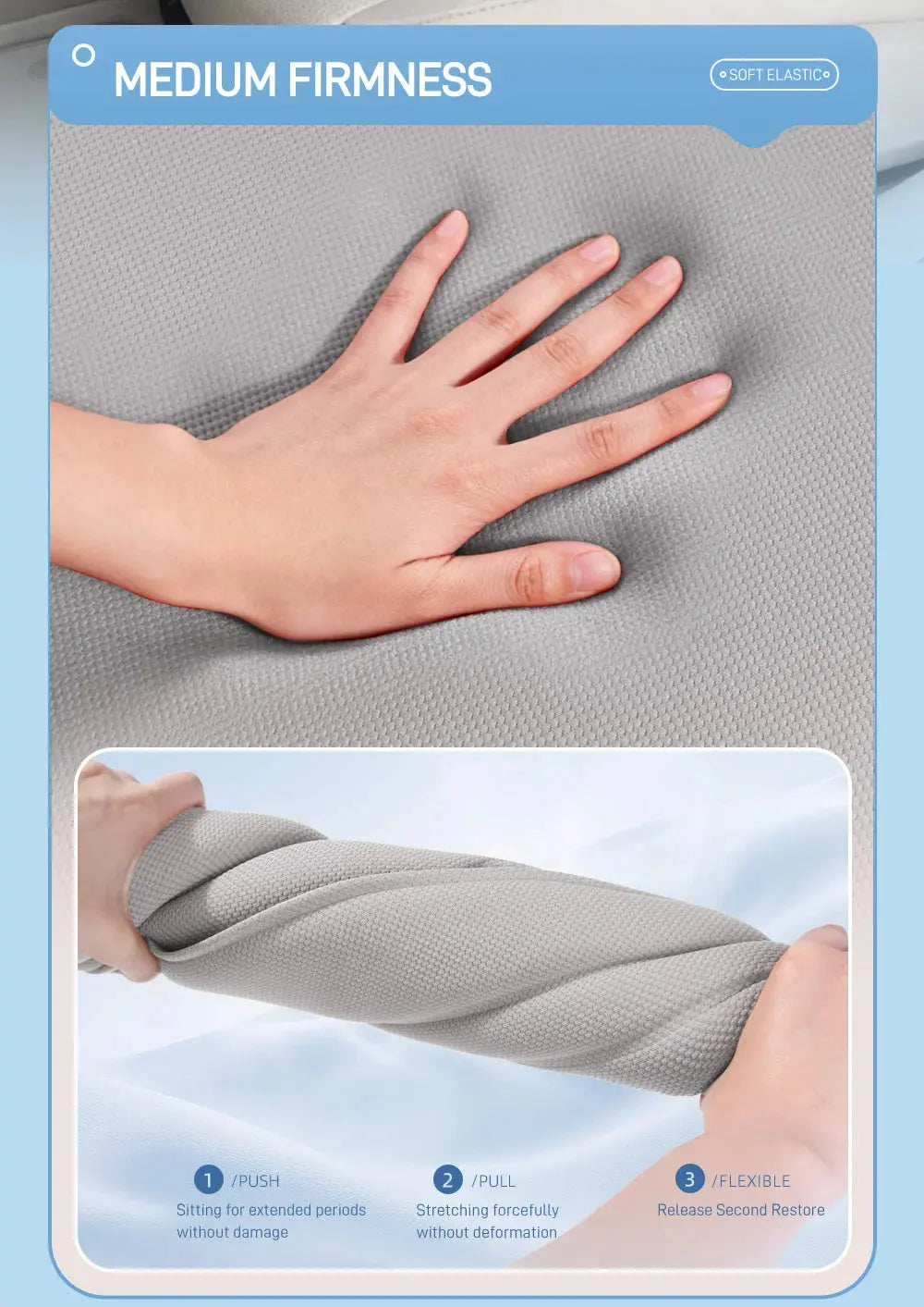 3D Breathable Foam Car Seat Covers High-elastic Car Front Seat Cushions Strip Design For Summer Skin-friendly Universal Car Pads Car Mobile World