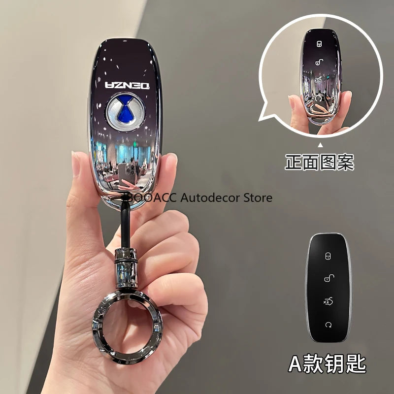 For DENZA D9 N7 X N9 2024 2025 TPU Car Key Case Cover Smart Key Cover Remote Control Shell Car Key Fob Case Protector Keychain CM World