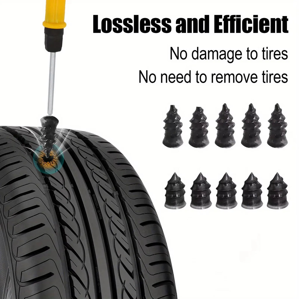 New Car Tire Repair Tool Kit Studding Tool Auto Bike Puncture Plug Garage Needle Nose Pliers Vacuum Film Nail EVA Storage Case CM World