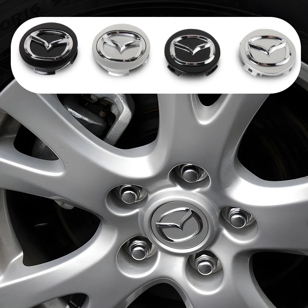 56MM 4Pcs Car Wheel Hub Caps Decoration Accessories For Mazda Axela Demio Atenza CX5 CX3 CX7 CX30 CX60 CX80 2 3 323 MX3 MX6 RX3