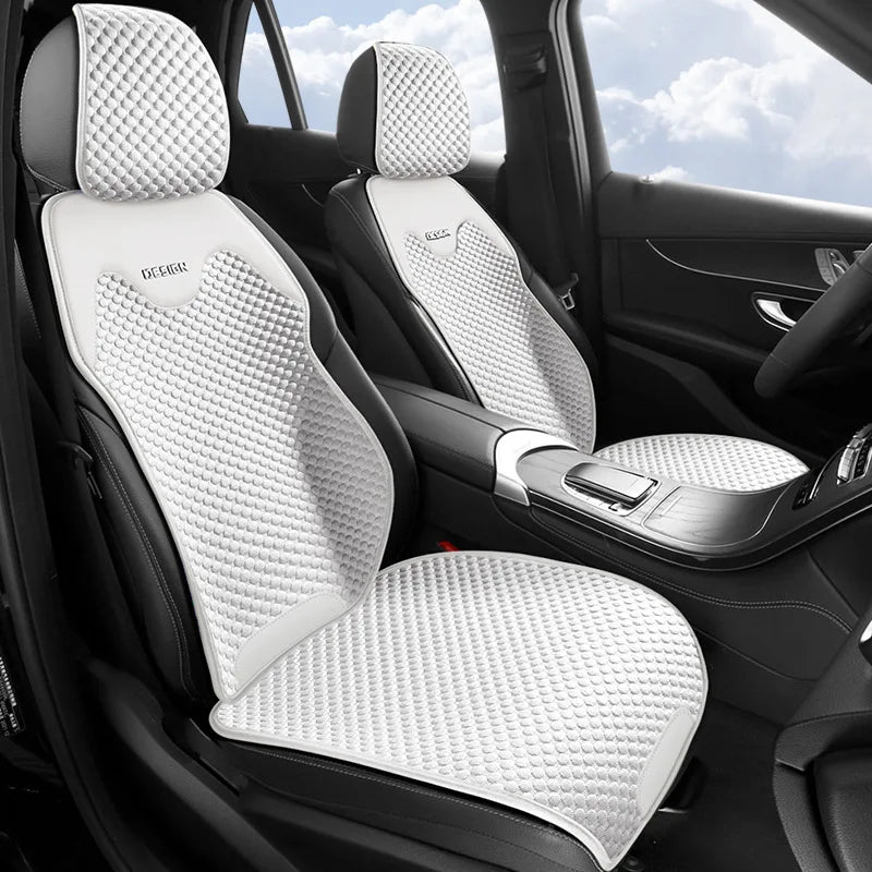 Universal Ice Silk Car Seat Cushion Breathable Seat Cover Sweat Absorption Cool Cushion Universal Split Single Sitting Rear Set Car Mobile World