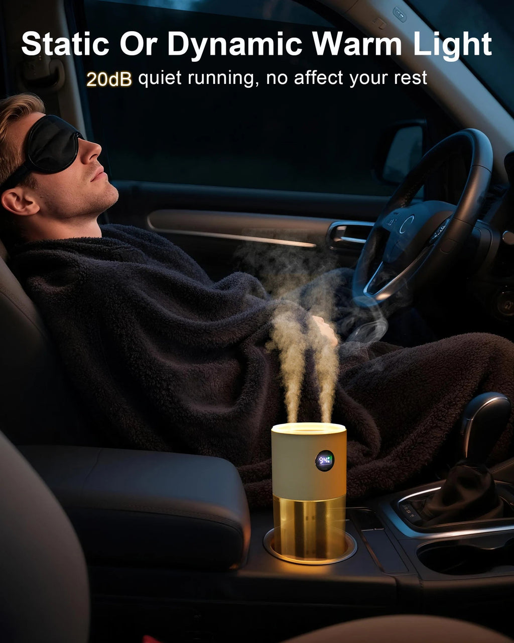 Eary 500ml USB Mini Car Humidifier Aromatherapy Air Freshener for Essential Oils 3000mAh Portable Auto Home Bedroom Office Use CM World
