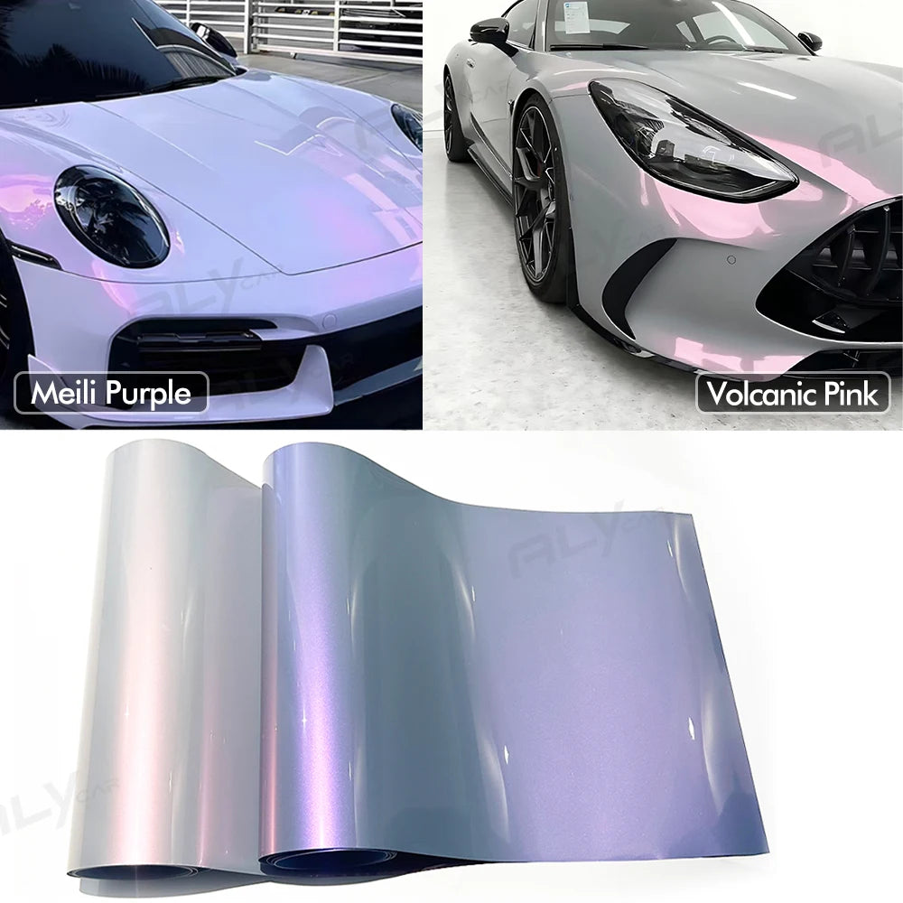 Glossy Pink Purple Car Female Vinyl Wrap Film Waterproof DIY Stickers for BMW Audi Benz Toyota Auto Interior Exterior Decoration