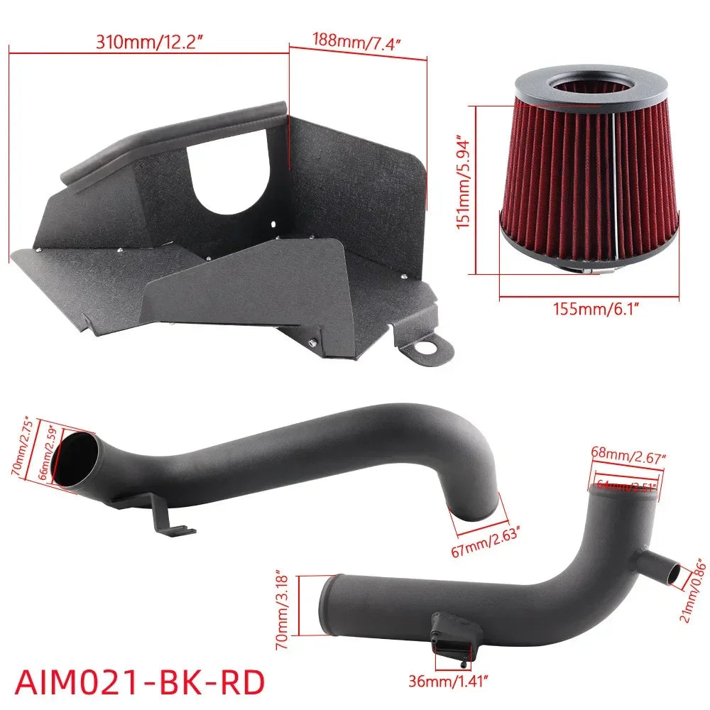 Cold Air Intake Kit Air Filter Fit for VW MK5 Golf MK6 GTI Passat Caddy Seat Leon Audi TT A3 Skoda Octavia EA888 GEN2 1.8T 2.0T