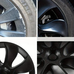 4Pcs 19 Inch Hubcap For Model Y 2020-2024 Wheel Cover Symmetric Turbine Matte Black Full Rim Protector Car Exterior Accessories