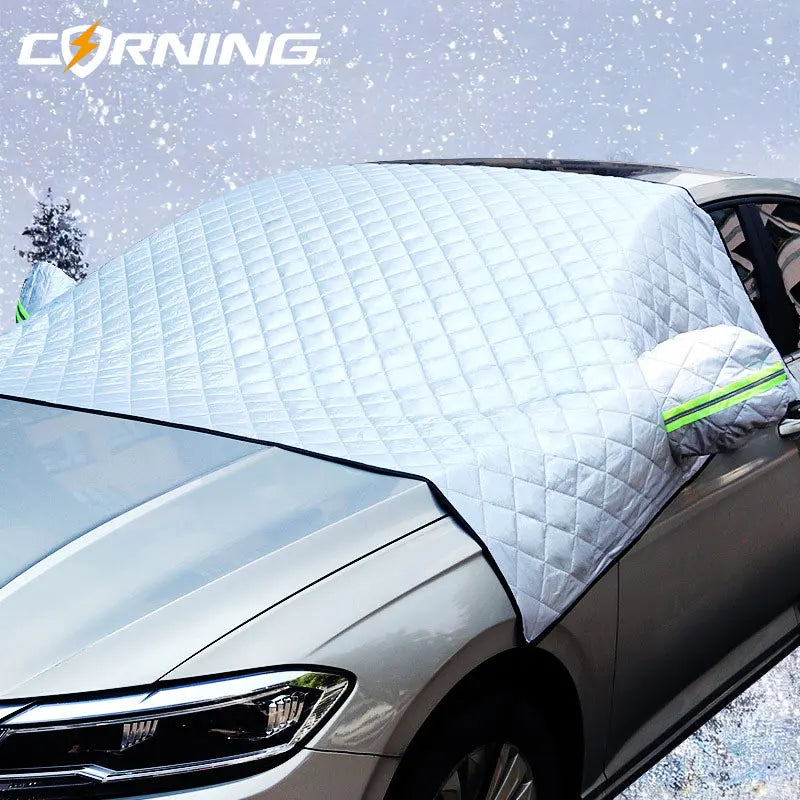Waterproof Cover Exterior Car Covers Outdoor Half Awning Anti-Snow Windshield Proof Protective Cotton Sunshade Anti Ice Frost Car Mobile World
