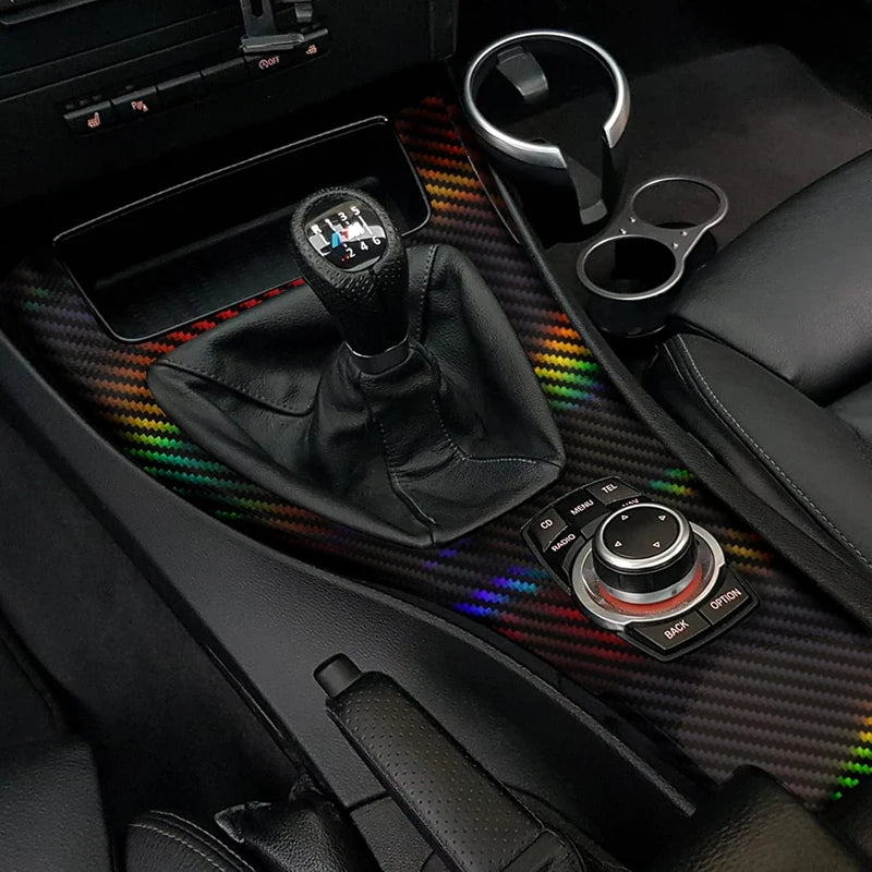 Premium Gloss Holographic Black Carbon Fiber Vinyl Wrap Film Bubble Free Air Release Car Wrap Vinyl Automotive DIY Decals