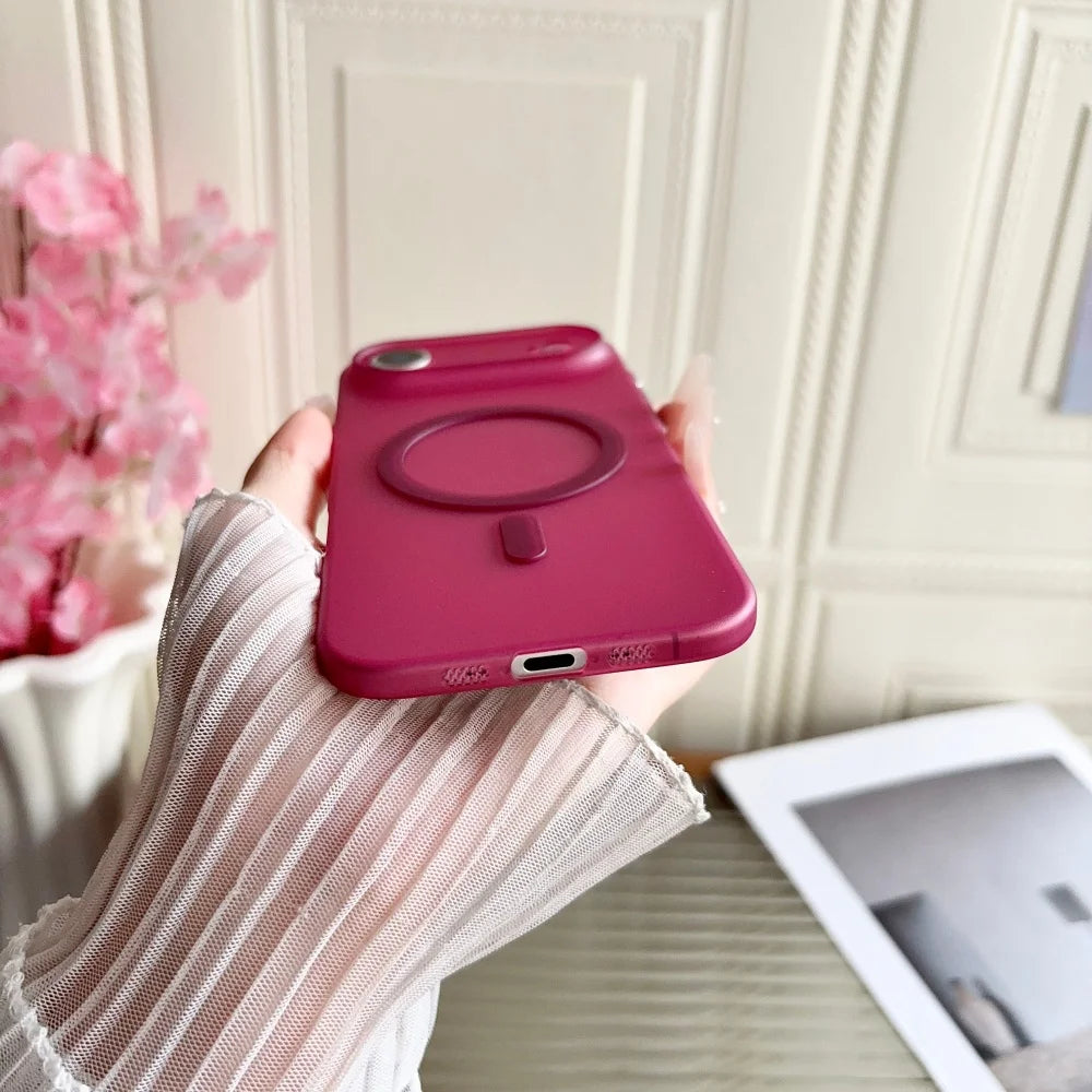 Translucent Slim Matte PC Magnetic For Magsafe Soft Cases For iPhone 17 Air 16 15 14 Plus 13 12 11 Pro Max Wireless Charge Cover