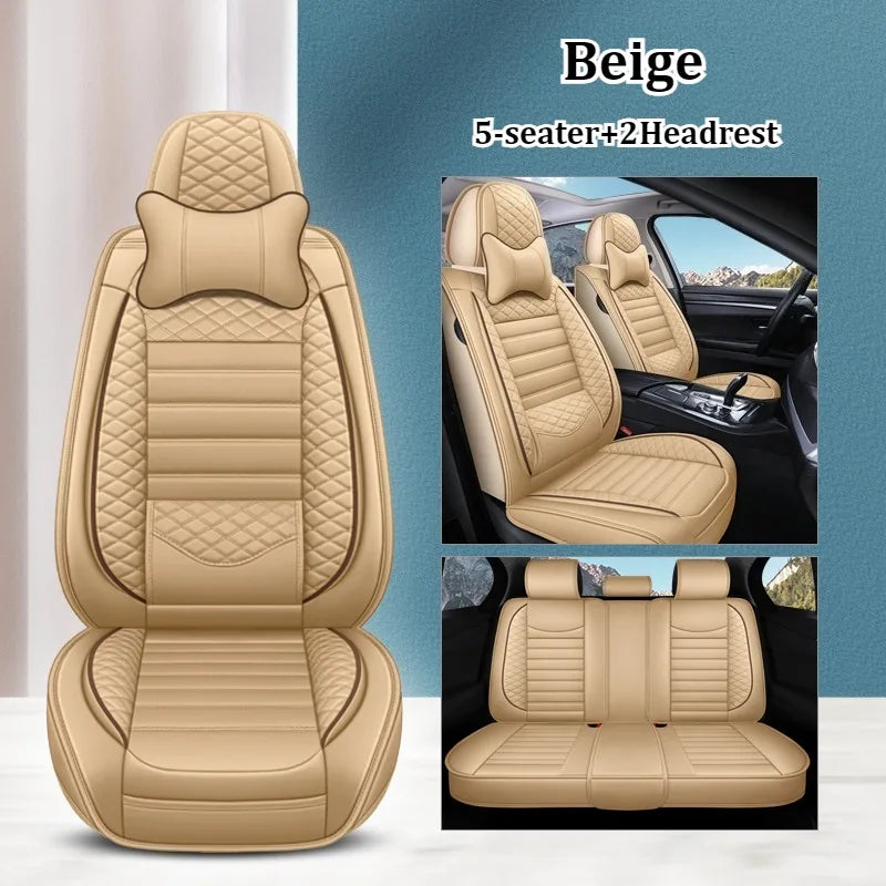 Luxurious PU leather  car seat cover, 3D wing & fixed lumbar support - Soft, comfortable and durable, suitable for most Car CM World