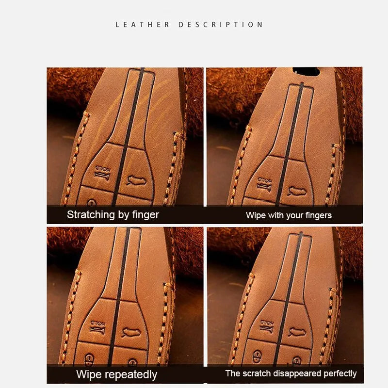 Genuine Cow Leather Car Remote Smart Key Fob Case Cover Bag Chain Holder Buttons Protector Keychain For Jaecoo 5 J5 EV 2025 2026