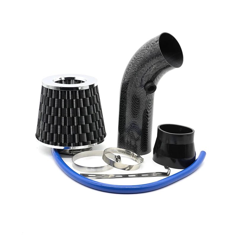Universal 76mm 3inch Car Modified High Flow Cold Air Intake Air Filter Kit Aluminum Induction Pipe Auto Racing Automotive Parts