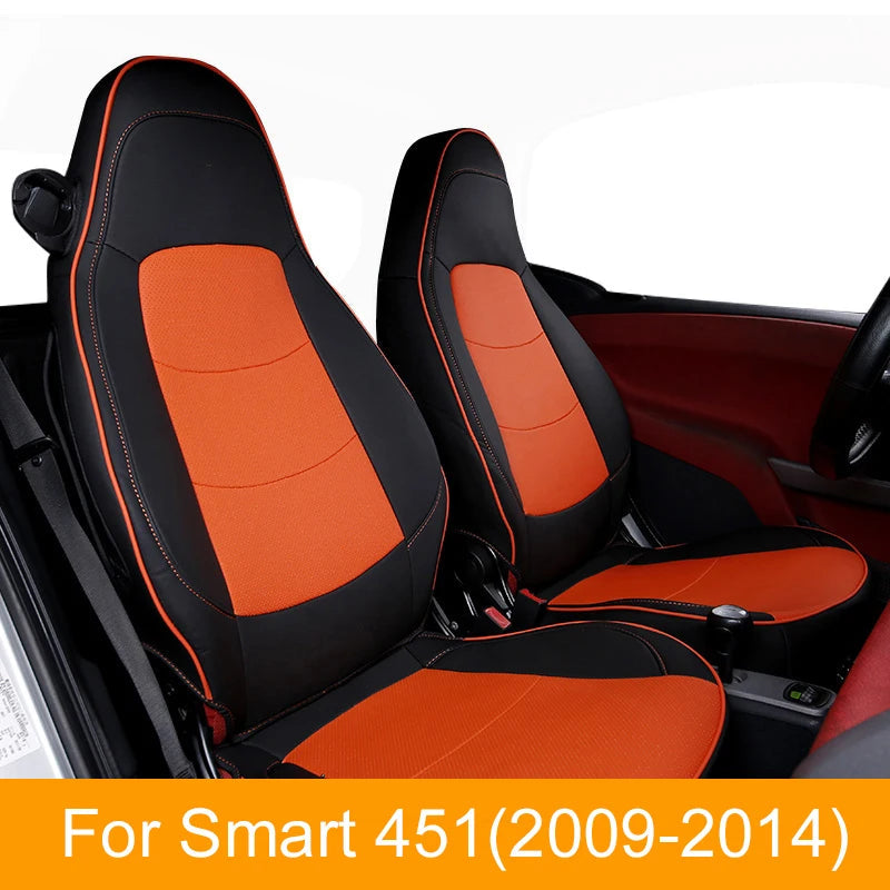 For Smart 451 Fortwo 09-14 Custom Car Seat Covers Protector All-Inclusive Breathable Cushion Season Interior Styling Accessories CM World