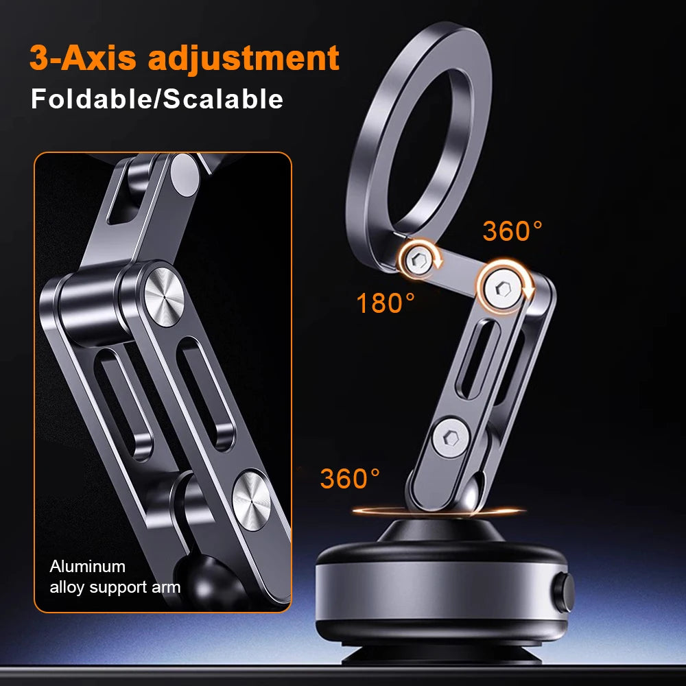 X93 Magnetic Phone Holder Rotating Folding Electric Vacuum Suction Mag Stand For Car Navigation Gym Kitchen Streaming Bracket CM World