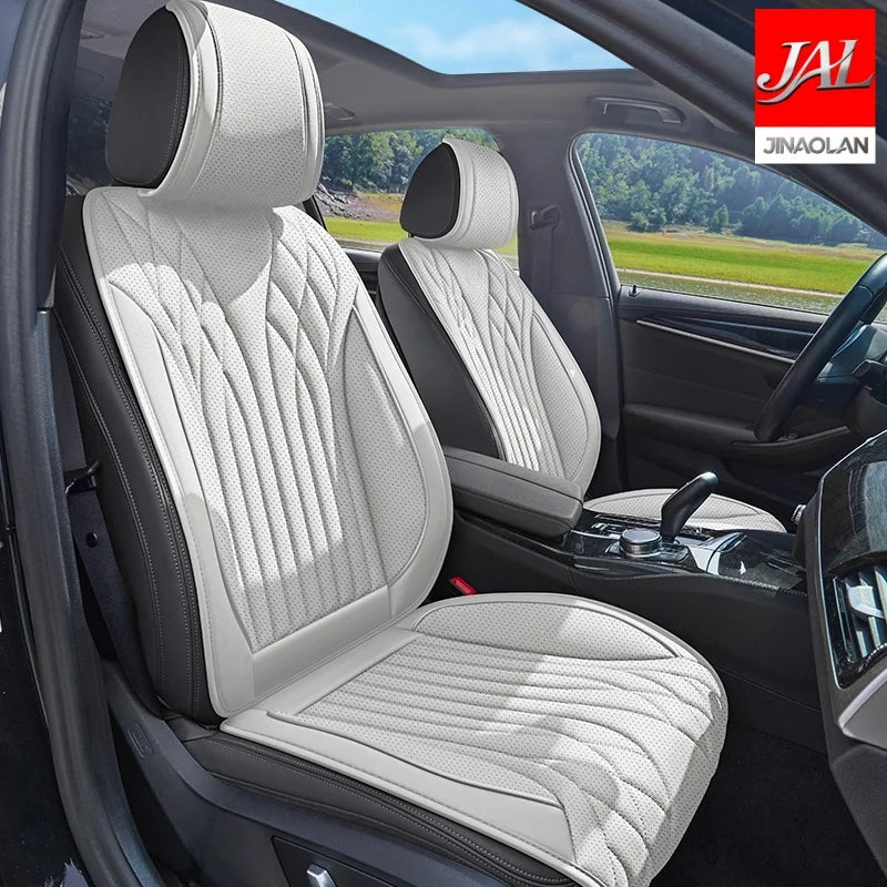 Front 2-seater Car Seat Cushion, Luxurious Nappa Leather, Suitable for All Seasons, Comfortable, Breathable and Wear-resistant, Easy to Install, Suitable for Sedans SUV, Truck and Car Interior High-end Accessories