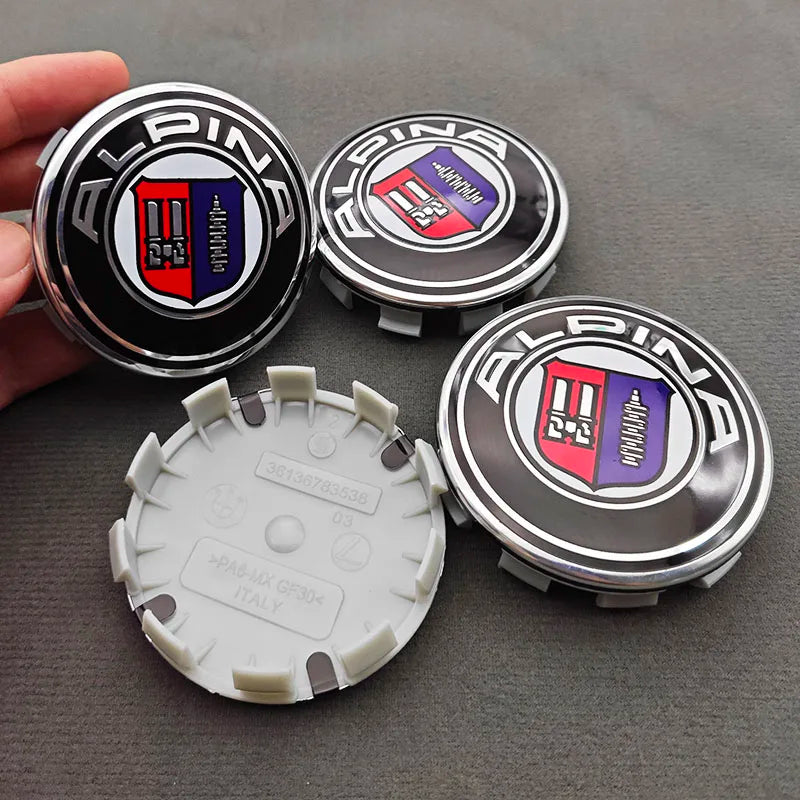 4pcs 68mm Logo Alpina Emblem Car Wheel Center Hub Caps for BMW E46 E39 E38 E90 E60 E36 F30 E34 F10 E92 E38 Auto Accessories