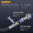 Two-Way Articulating Borescope IP67 6.5MM Dual Lens Endoscope Inspection Camera 7 LED Lights ANCEL Car Inspection Tools