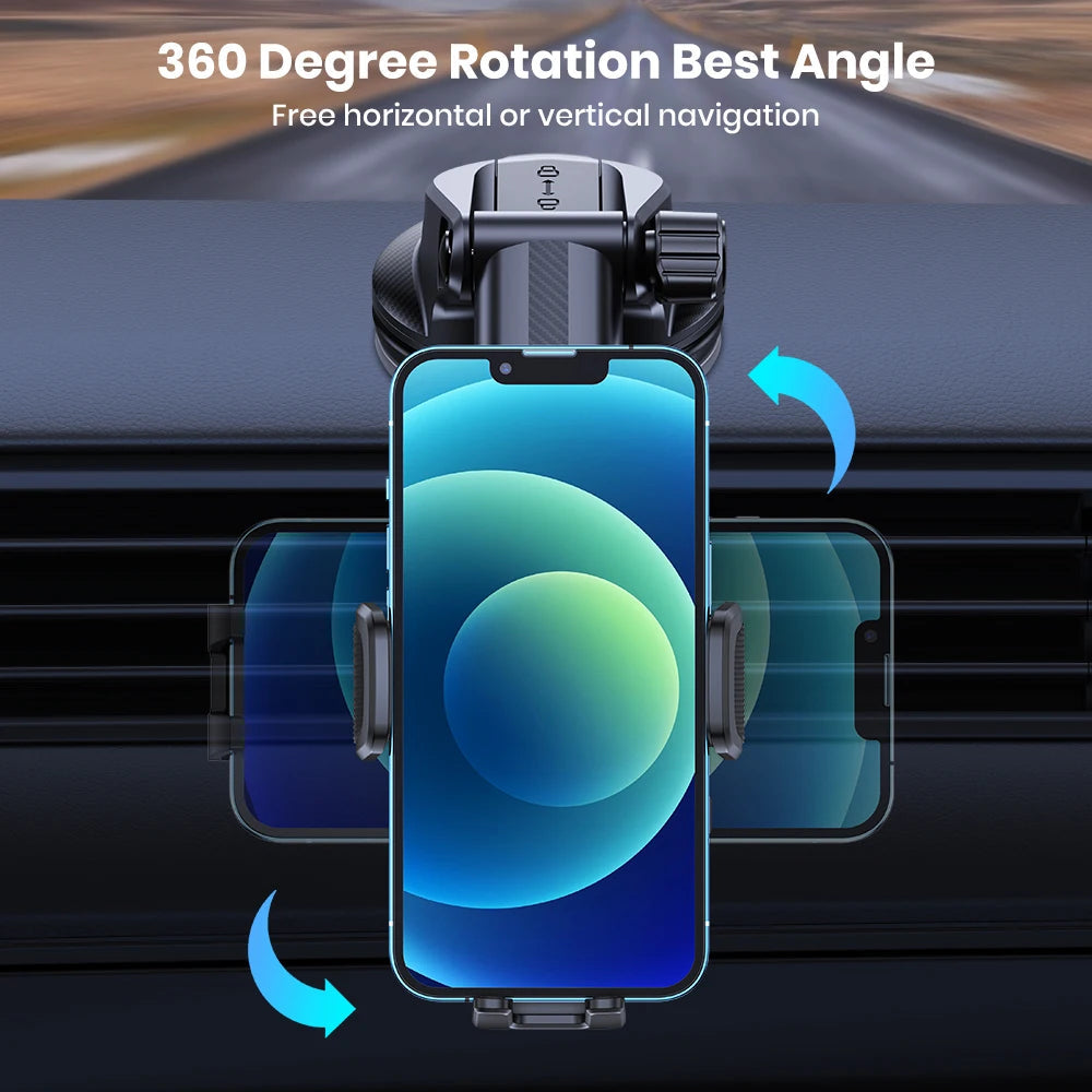 TOPK Upgraded Car Phone Mount for Dashboard, Secure and Stable Hands-Free Cell Phone Holder Compatible with All Smartphones CM World