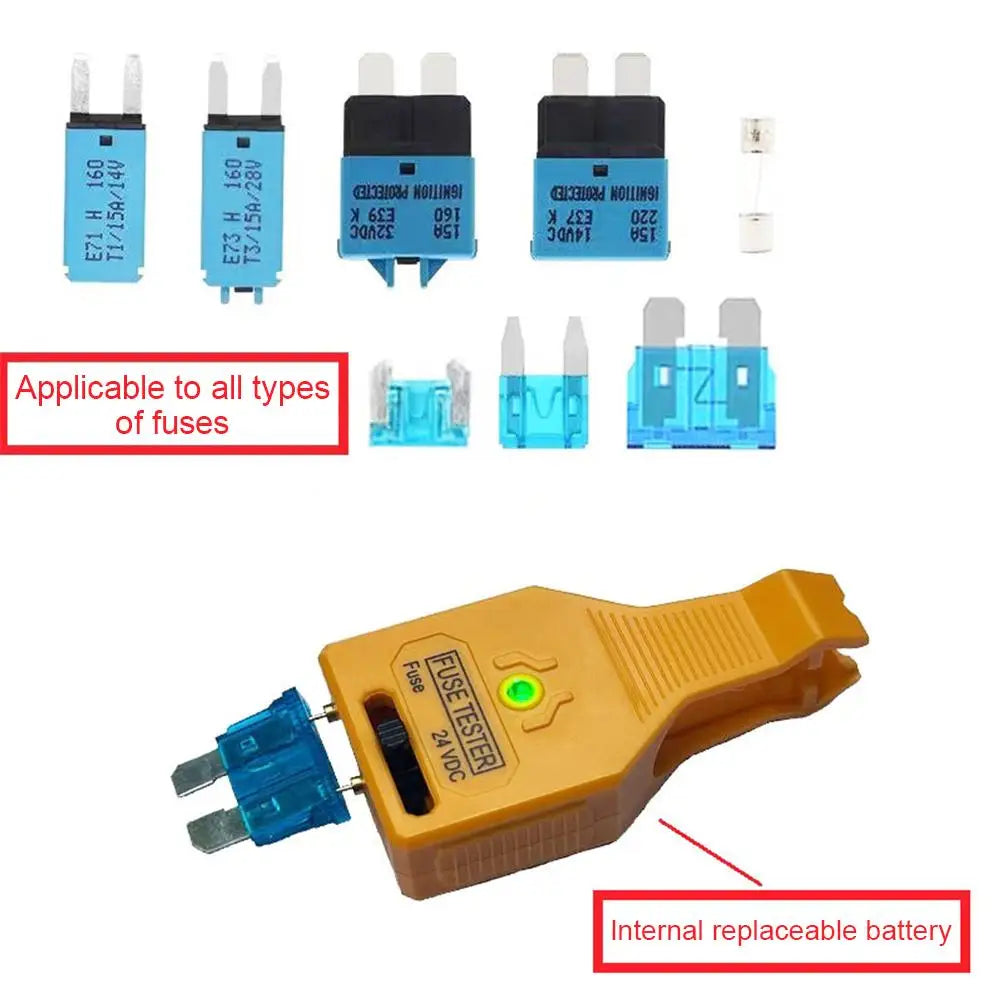 2 in 1 Car Fuse Tester Puller Tool, Portable Automotive Blade Fuse Checker with LED Indicator, Fuse Removal Tool for Auto Repair
