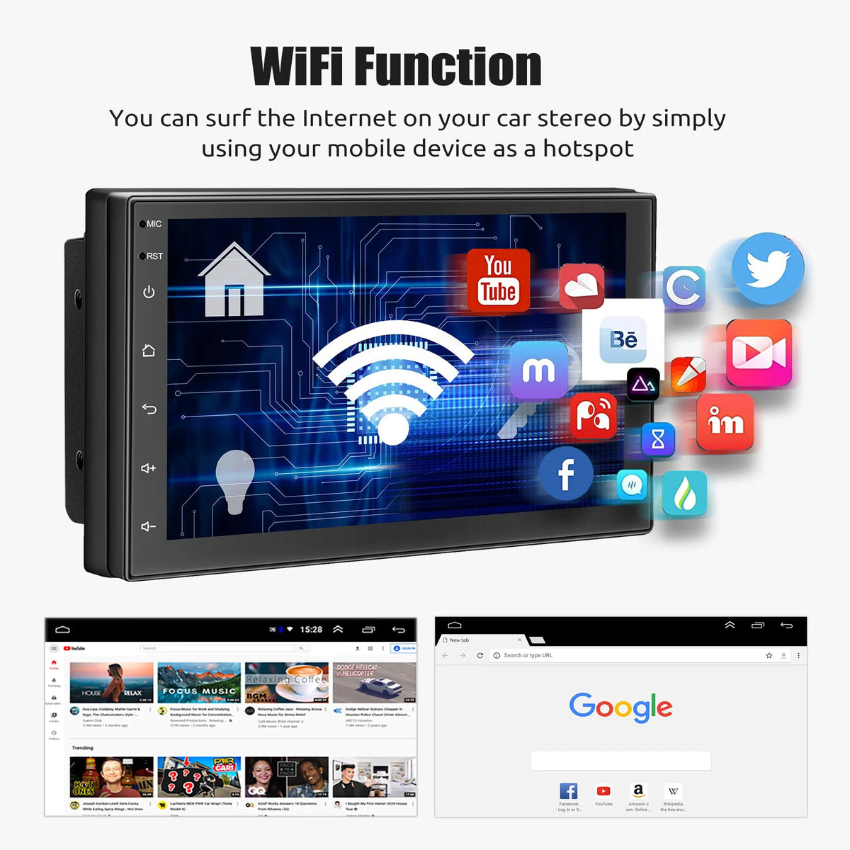 ESSGOO 7 9 10" Car Radio Android Auto Carplay Car Stereo Multimedia Player Universal WIFI GPS Autoradio Car Intelligent Systems