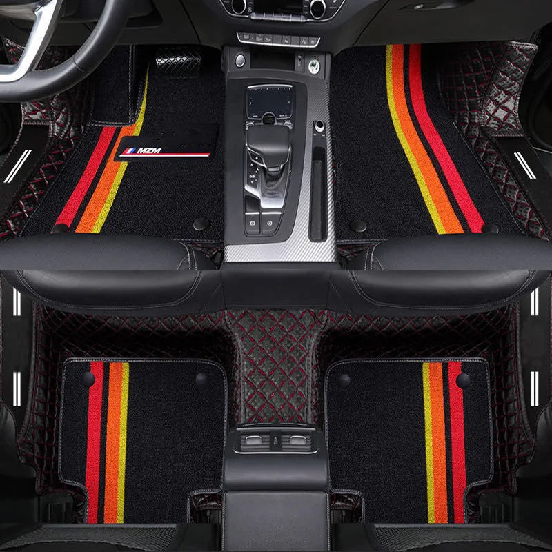 Custom Fit Car Floor Mats Waterproof Luxury Leather Full Carpet Set Interior Accessories For Honda Toyota Mercedes Benz Audi BMW