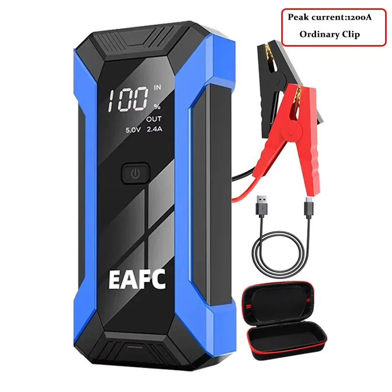 12V Car Jump Starter 1200A Output Portable Emergency Start-up Charger Petrol Car Power Bank Booster Battery Starting Device