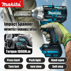 Makita 1000Nm 1/2" Brushless Impact Wrench For Makita 18V Battery High Torque Auto Repair SUV Truck Tractor Maintenance Tool