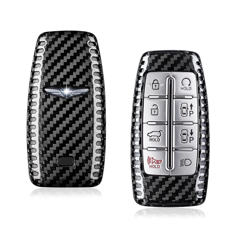 For 8 6 4 Button Genesis Key Cover Carbon Fiber Key Shell For Hyundai Genesis GV70 GV80 GV90 Key Case with Keychain Accessories CM World