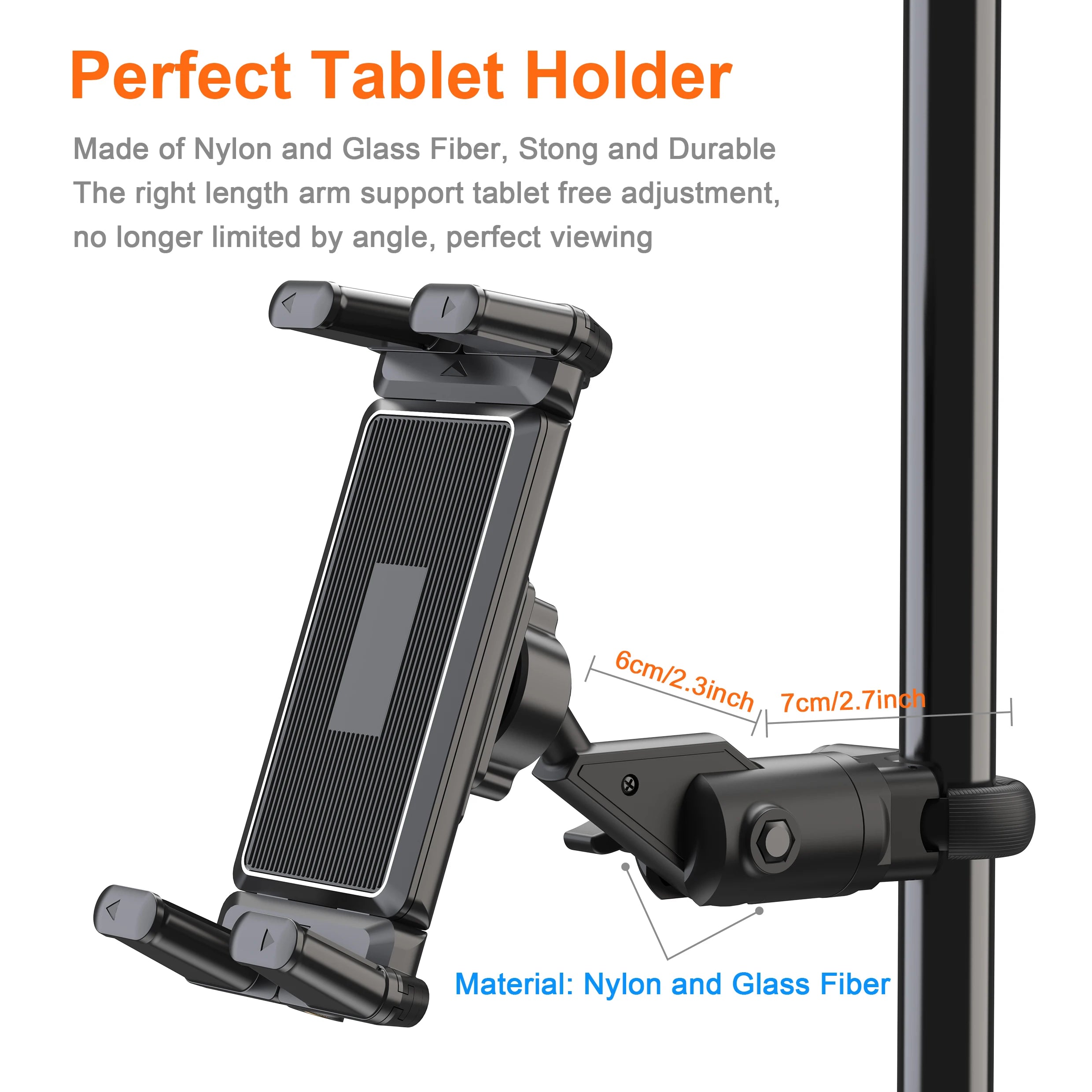 Microphone Music Stand Tablet Holder for iPad and Smartphone for Shee Music Fits Devices from Screen Size 4.7 to 12.9 Inches CM World