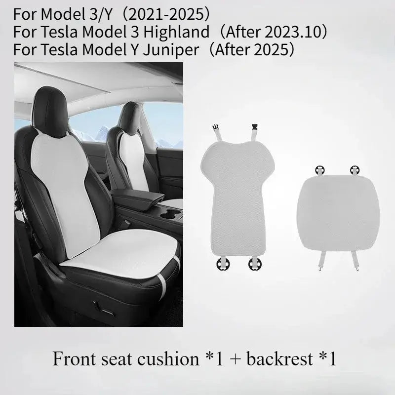 Ice Silk Seat Cushion for Tesla Model 3 Y Juniper 2025 Breathable Mat Seat Cover Cushion Replacement Pad Summer Car Accessories Car Mobile World