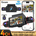  Dashcam for cars 4 Channel Black Box WiFi Driving Camera FHD 1080P Night Vision Loop Recording 24H Parking Mode car accessorie Car Mobile World