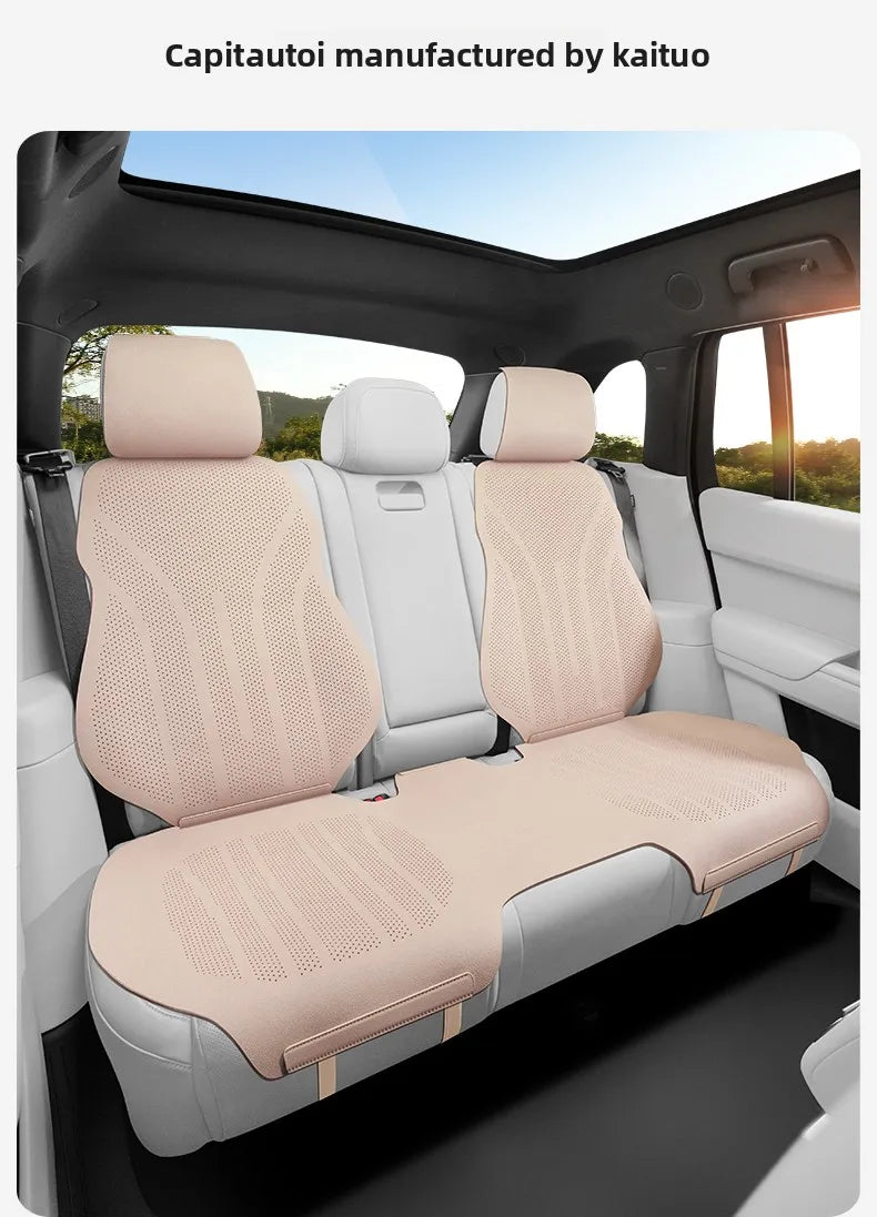 High Quality Perforated Suede Leather Universal Car Seat Full Cover Breathable Luxury SUV Sedan Protection Car Seat Full Cover