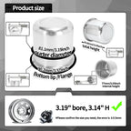 GTownworks 2/4pcs 81.1mm Aluminium Push Through Hub Center Caps For Weld Racing 5 Lug 3.19" OD x 3.03" Tall P605-5083 P605-5083B