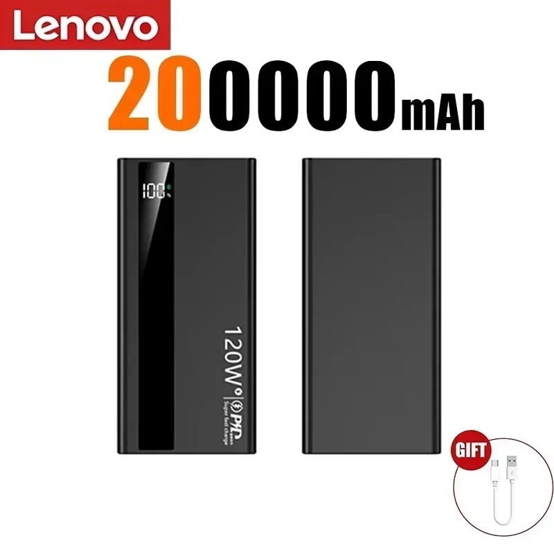 Lenovo 2027 NEW 500000mAh CCC 120W Portable Powerbank Super Fast Charging Battery Charger LED Digital Display For Xiaomi