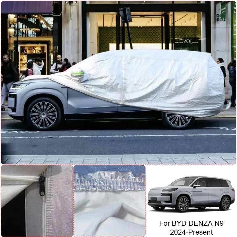 Car Thicken Cover Anti-Rain Snow Waterproof Accessories For BYD DENZA B5 B8 B9 D9 N7 N9 SUPER 3 Z9 Z9GT YANGWANG U7 U8 2023-2025 Car Mobile World