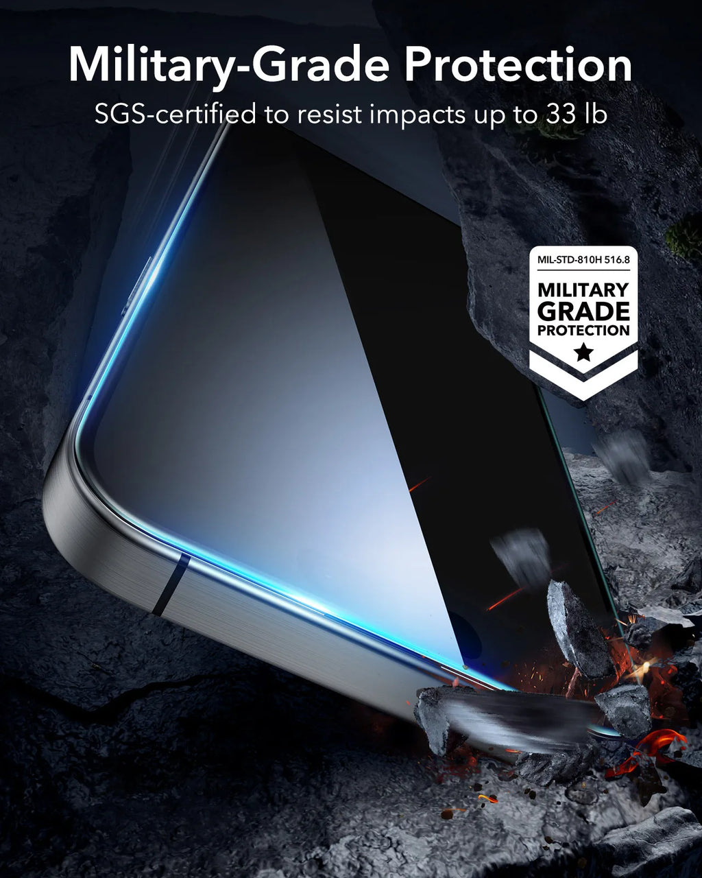 ESR 3 Pack for iPhone 14/13/13 Pro Screen Protector Anti-Peek HD Tempered Glass Screen Film For iphone 16e(SE4)