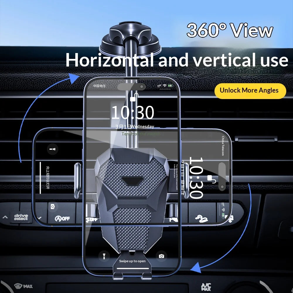 New Model Car-mounted Mobile Phone Holder - Automatically Locking Car Multi-functional Telescopic Suction Cup Air Outlet Support