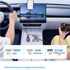 Anker 167.5w 3-Port Fast Car Charger, 2 Usb-C + 1 Usb-A Pd Qc3.0 High-Speed Adapter For Multi-Device Road & Travel Charging