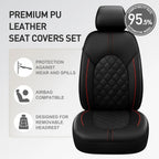 Universal Waterproof PU Leather Car Seat Covers Full Set with Split Bench Design for Sedans, SUVs, Trucks CM World