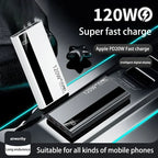 Lenovo 50000mAh Powerbank 120W Super Fast Charging Portable Battery Charger Ultra Capacity LED Digital Display For iPhone Car Mobile World