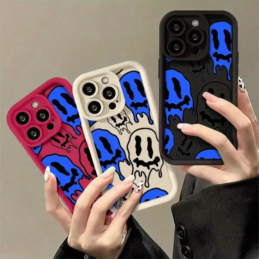 Soft Case For IPhone 17promax/17air 15, 14, 13, 12, 11 Pro Max In Blue And White With Black Case. Car Mobile World