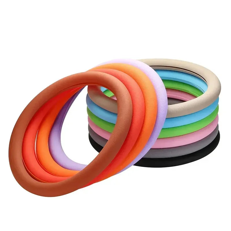 Universal Car Silicone Steering Wheel Cover Tire Texture Soft Steering Wheel Automobiles Accessories