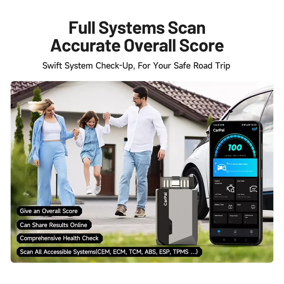 TOPDON Carpal OBD2 Scanner Bluetooth for Car All System Diagnostic Tool iOS Android Vehicle Health Check Smog Check Battery Test