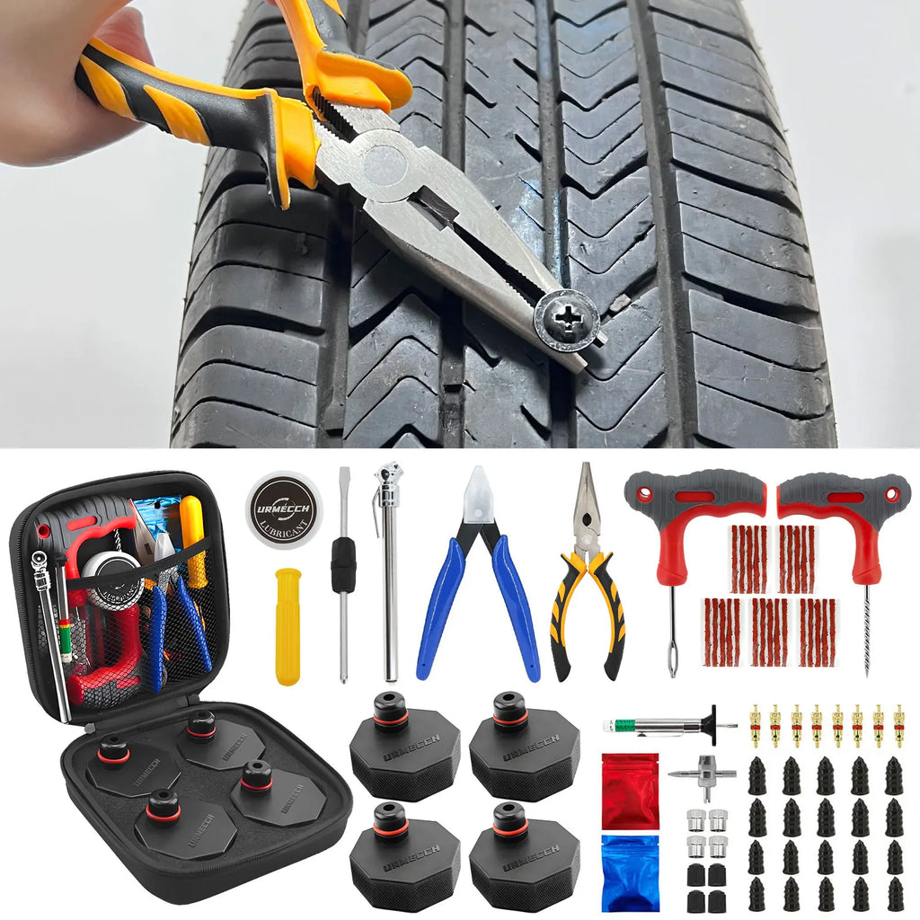For Mach E Jack Pad with Tire Repair Tool Rubber Jack Puck for Ford Mustang 2024 2023 2022 2021 Tire Puncture Plug Needle Pliers CM World