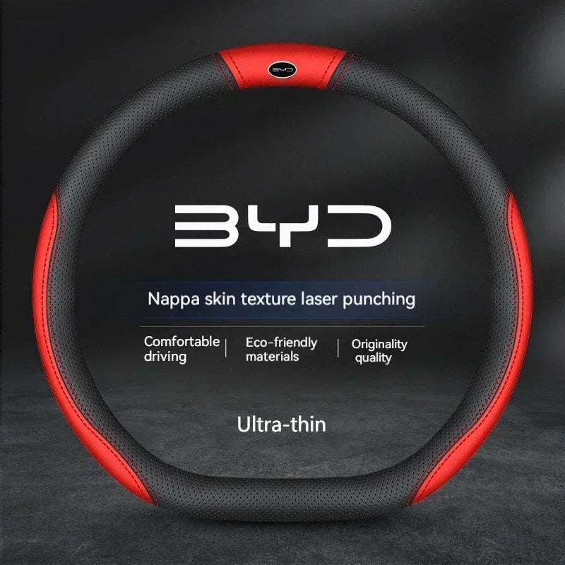 Car Suede Steering Wheel Cover For BYD Atto 3 Act Seal Tang F3 E6 Yuan Song Plus EV F0 Qin Han Dolphin S6 Leather anti-slip CM World