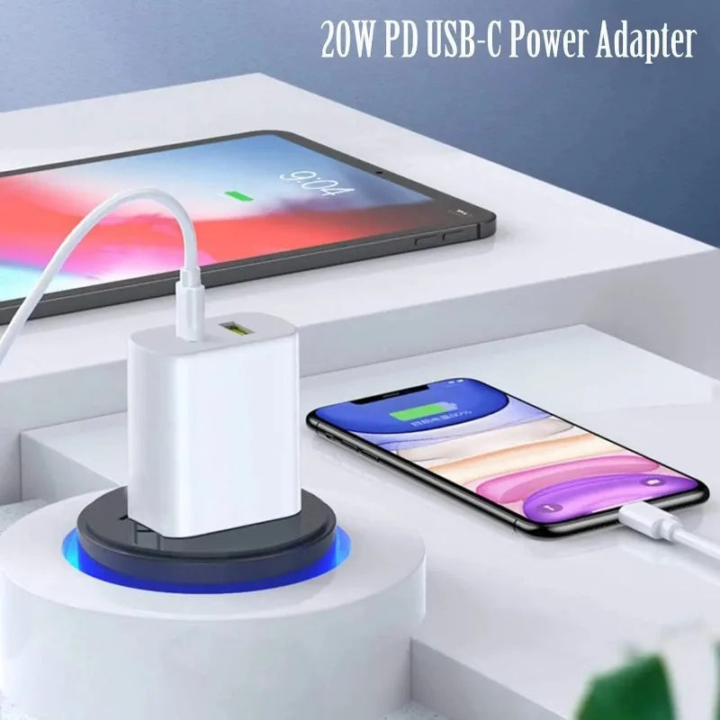 5V 2.4A Universal USB PD Fast Charger For iPhone 15 iPad Samsung Xiaomi Huawei Tablet Laptop US EU Plug Dual Port Power Adapter