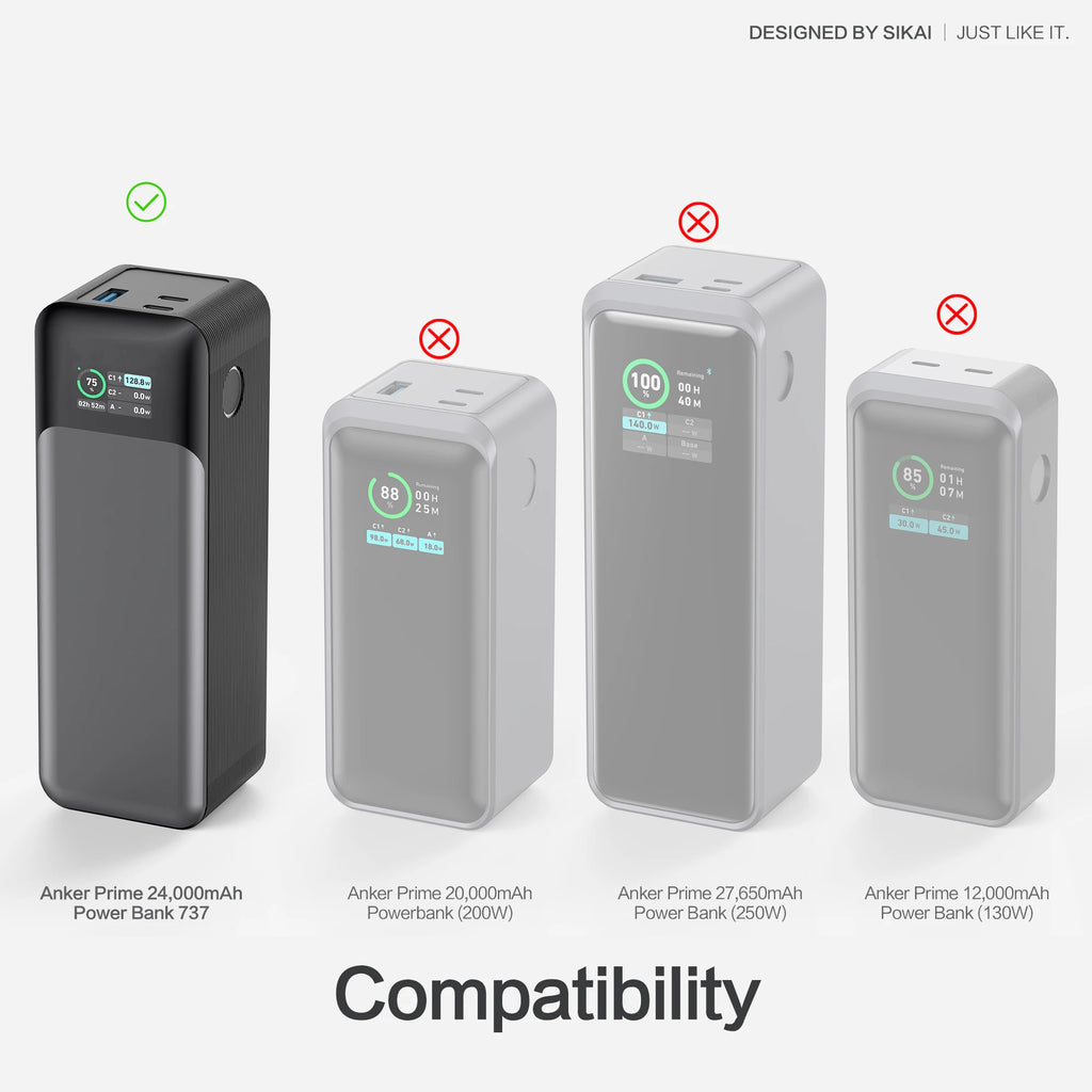 Silicone Case for Anker 737 Power Bank PD240W Charging Cable for 140W 24000mAh PowerCore SD/TF Card Storage Protective Cover