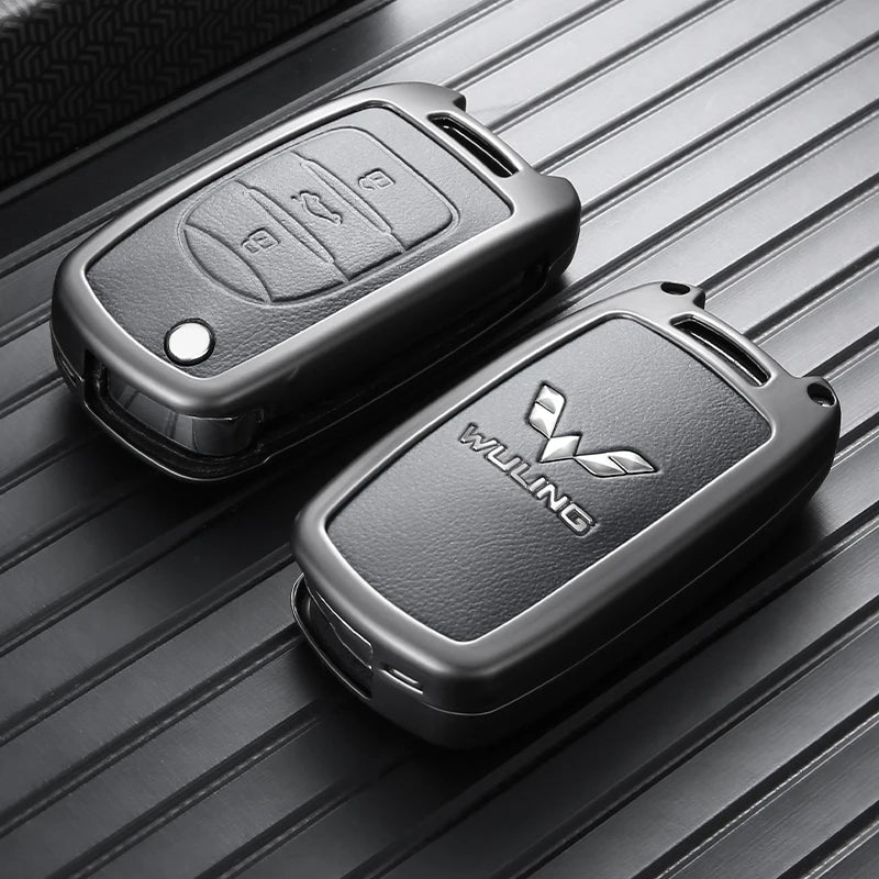 Luxury Zinc Alloy Car Key Fob Cover for Wuling Hongguang S, Anti‑Drop Scratch‑Resistant Protective Key Shell Case With Keychain